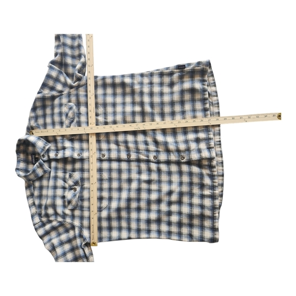 Patagonia Men's XL Blue & Cream Plaid Organic Cotton Shirt – Button-Up, Outdoor - Picture 7 of 11